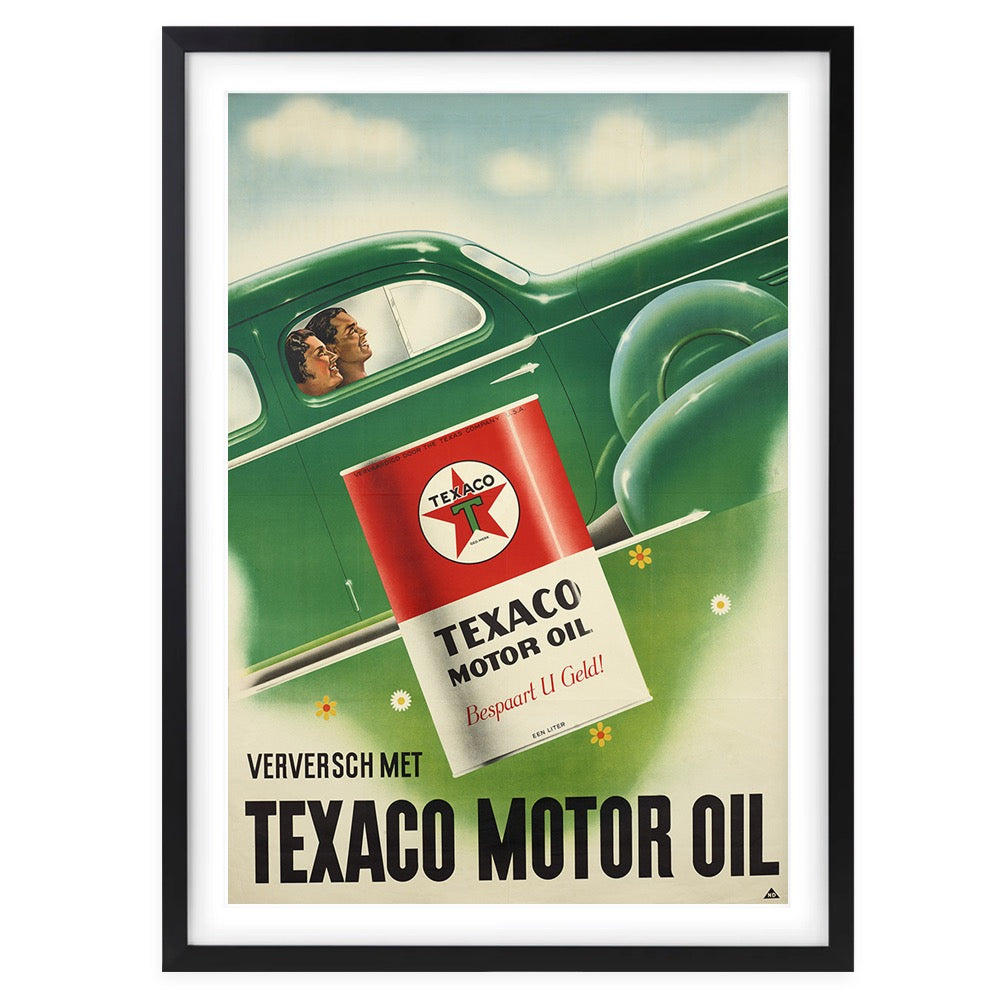 Wall Art's Texaco Motor Oil Large 105cm x 81cm Framed A1 Art Print