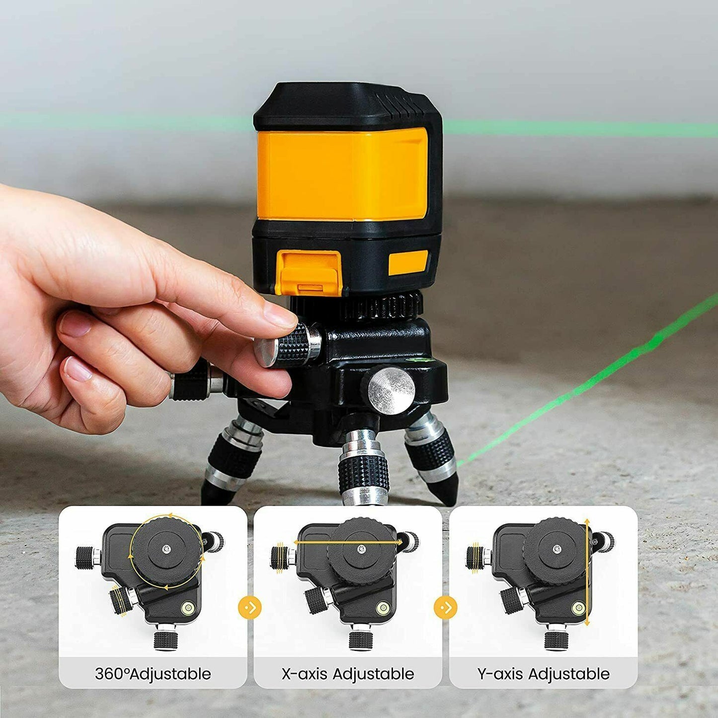 KT200P Laser Tripod 360 Rotating Turning Pivoting Base for 1/4 inch Laser Level