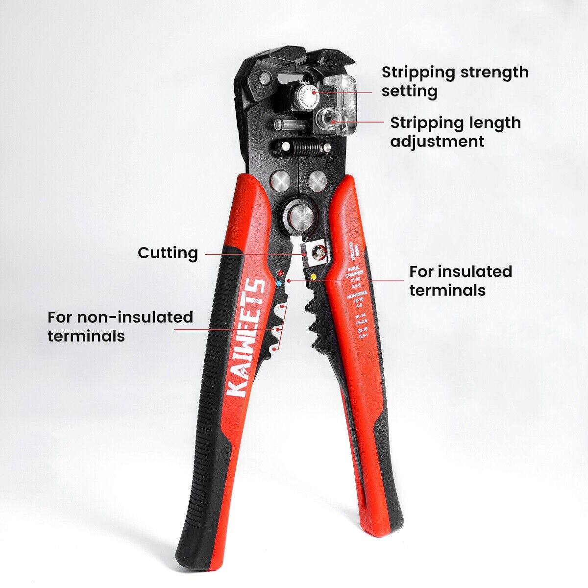 Kaiweets KWS-103 Self Adjusting Wire Stripper Wire Cutter Cable Stripper Clamp