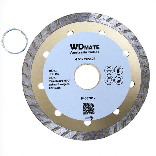 5x Dry Wet Turbo Diamond Saw Blade 115mm 4.5" Cutting Disc 2.0*7mm 20/22mm Brick