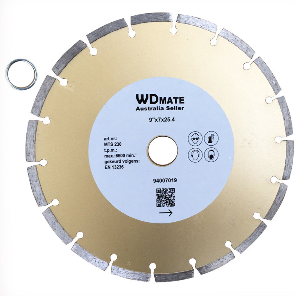 3x Diamond Cutting Disc Dry 230mm 9" Segment Saw Blade 2.6*7mm 25.4/22.2mm Tile