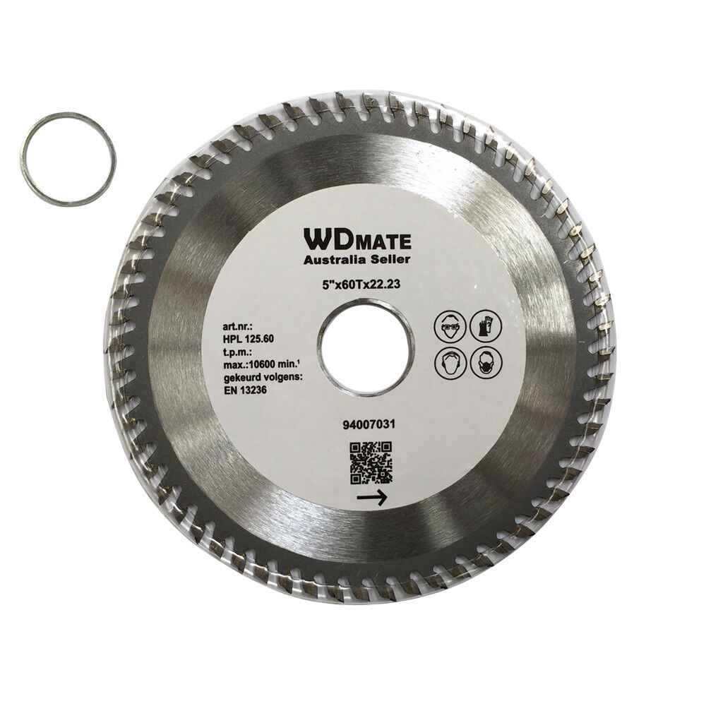 3x Wood Cutting 125mm 60T 5.0" TCT Circula Saw Blade 22.23/20 Timber ATB Sharp