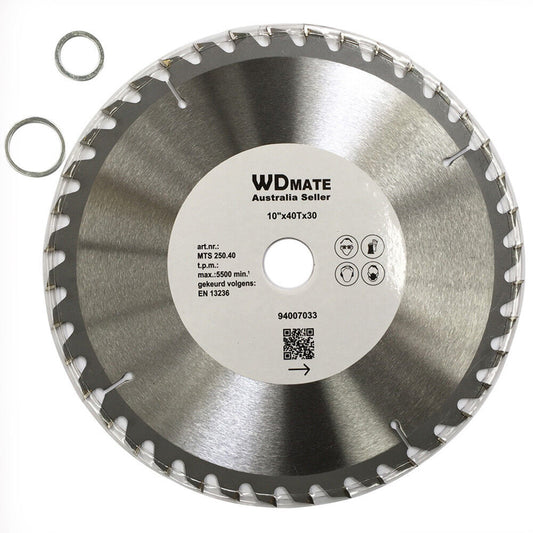 3x Wood Cutting Disc 10" 250mm 40T TCT Circular Saw ATBBlade Wheel Timber WDMATE