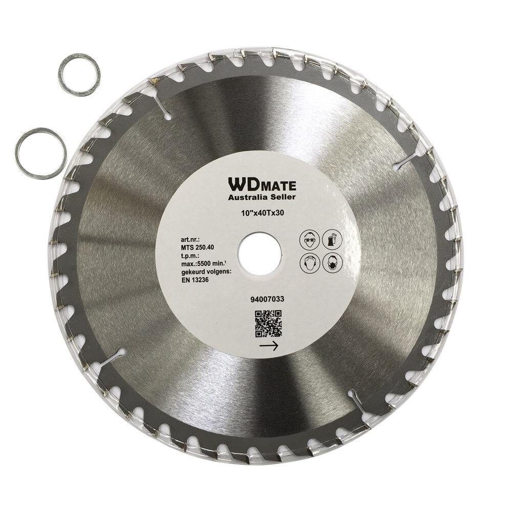 3x Wood Cutting Disc 10" 250mm 40T TCT Circular Saw ATBBlade Wheel Timber WDMATE