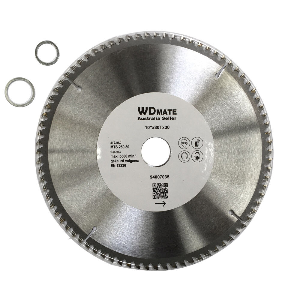 3x 250mm 80T Wood Cutting Saw Blade DISC Circular 10" Wheel Cross TCT ATB Sharp