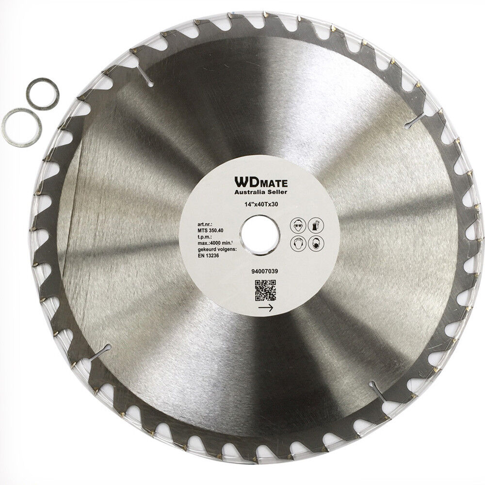 2x Wood Cutting Circular Saw Blade 350mm 40T TCT 14" Cross 30mm Timber Sharp ATB