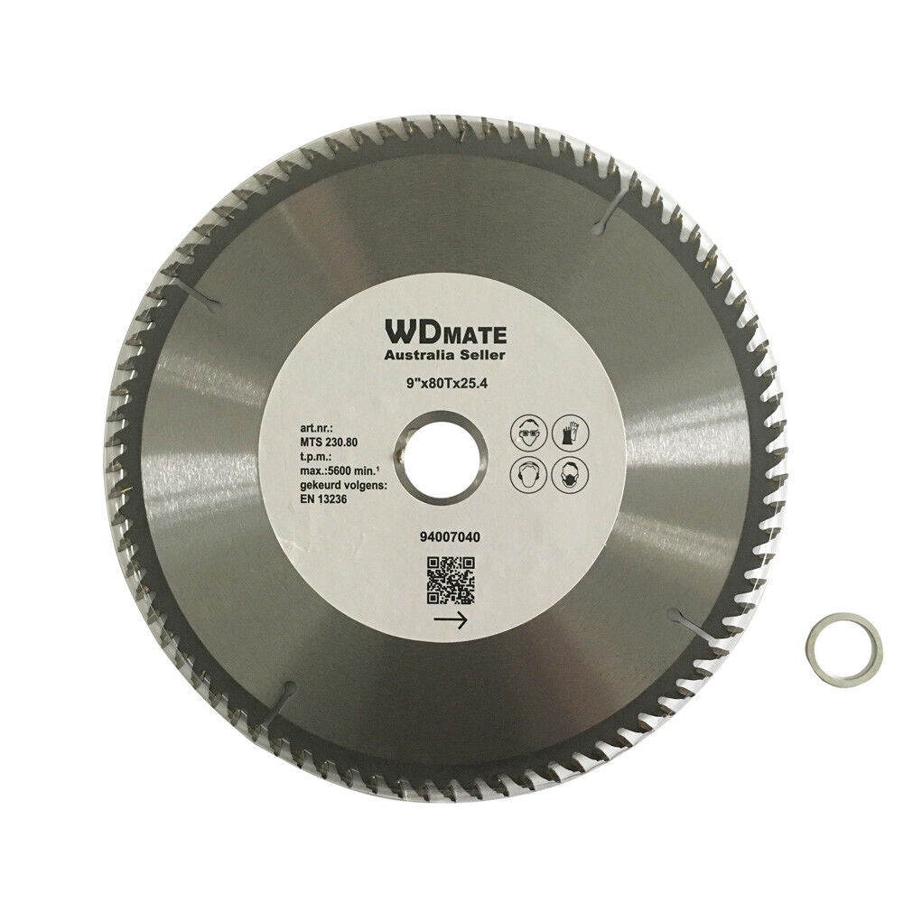 2x 230mm Saw Blade Cutting DISC 80T TCT Circular 20/25.4 Aluminium Plastic TCG