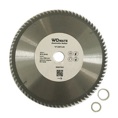 250mm 80T Alloy Plastic Circular Saw Blade Cutting Disc 2.0mm 10" TCG 30/25.4mm