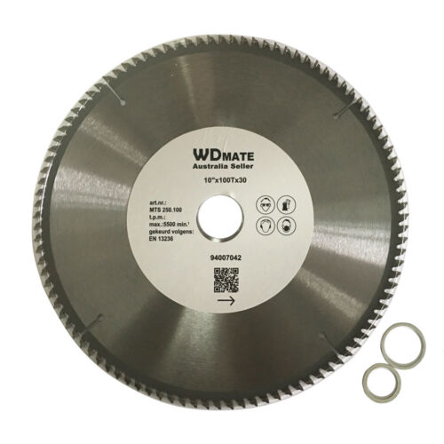 2x 250mm 100T 30mm Cutting Disc PlasticAluminium  Circular Saw Blade TCT 10"TCG