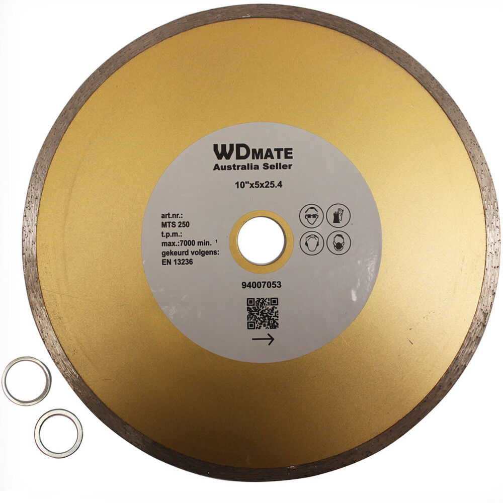 3x Wet Diamond Cutting Disc Wheel 254mm Continuous 10" Saw Blade 2.4*5.0*25.4mm