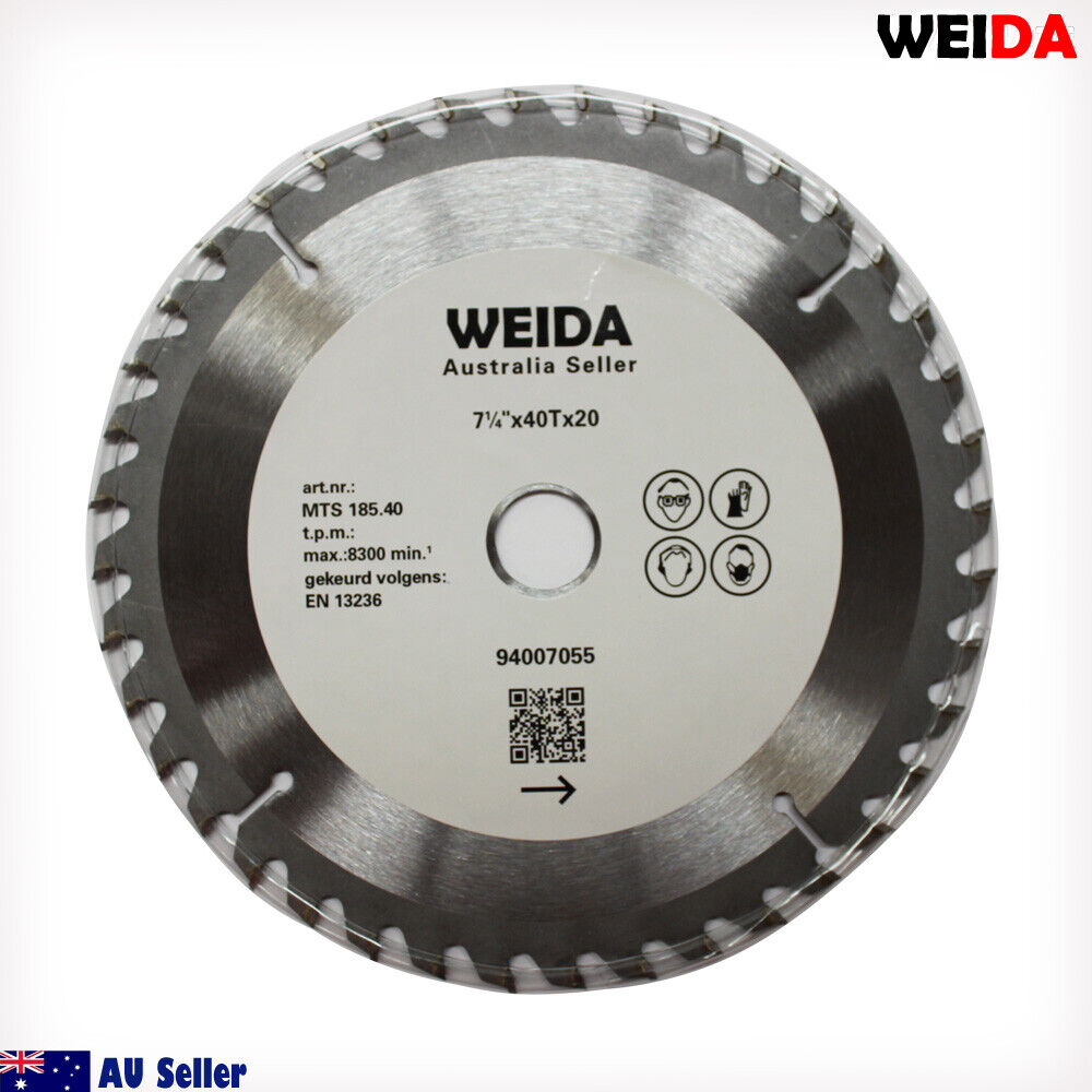 2x 185mm Wood Circular Saw Blade Cutting Disc 7-1/4” 40T Bore 20/16mm 2.2mm Kerf