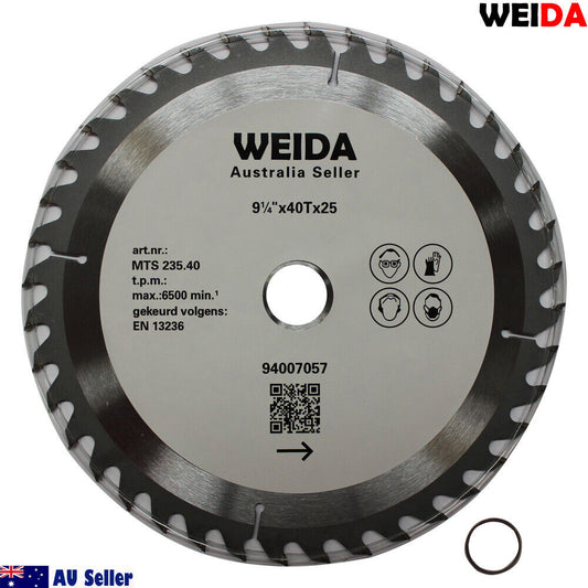 2x 235mm Wood Circular Saw Blade Cutting Disc 9-1/4" 40T Bore 25/22.23mm K 2.5mm