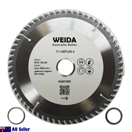 185mm 60T Wood Circular Saw Blade Cutting Disc 7-1/4" Bore 25.4/22.23mm K 2.5mm