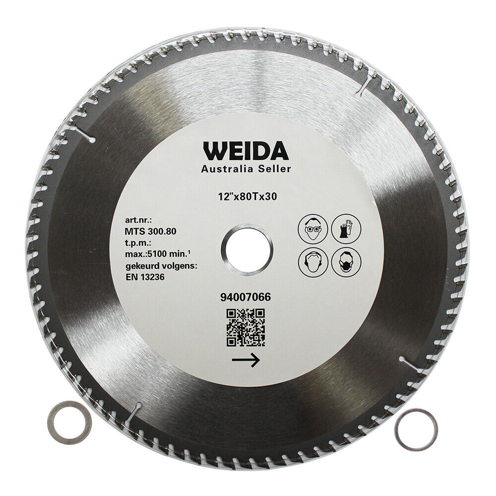 2x 300mm 80T Wood Circular Saw Blade Cutting 12" Bore 30/25.4/22.23 mm K3.2mm