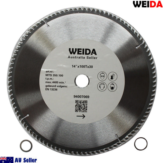 2x 350mm 100T Wood Circular Saw Blade Cutting Disc Cut 14" Bore 30/25.4mm K3.5mm