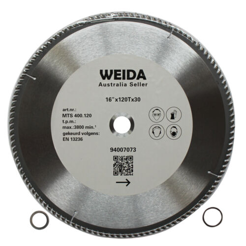 3x Circular Saw Blade 400mm 120T Wood Cutting Disc 16" Bore 30/25.4mm K3.5mm