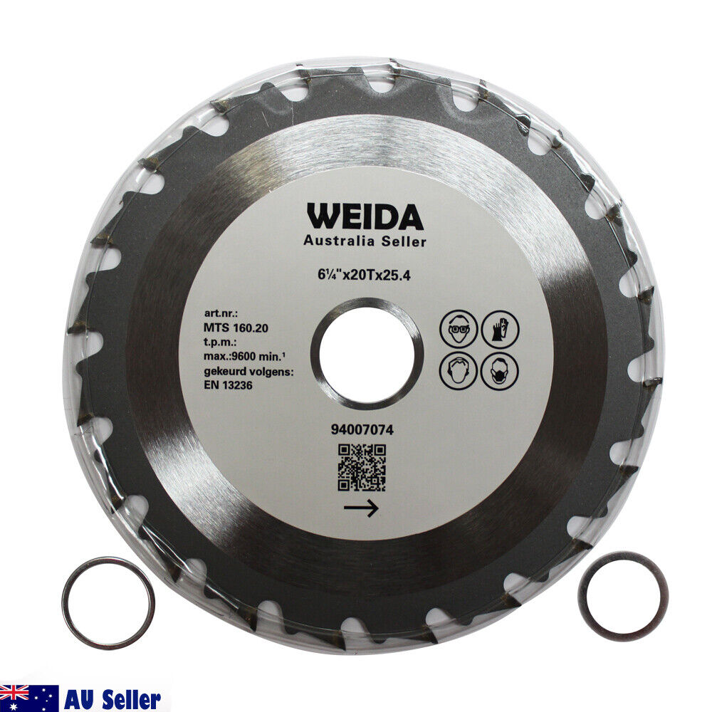 160mm Wood Circular Saw Blade Cutting Disc 6-1/4" 20T Bore 25.4/22.23mm K 2.5mm