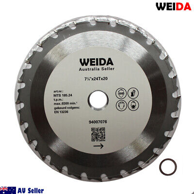 2x 185mm 24T Wood Circular  Cutting DiscSaw Blade 7-1/4” Bore 20/16mm Timber Cut