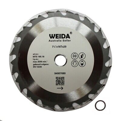 2x 185mm 16T Wood Circular  Cutting Disc Saw Blade7-1/4” Bore 20/16mm 2.2mm Kerf