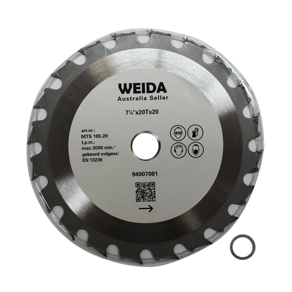 2x 185mm Wood Circular Saw Blade Cutting Disc 7-1/4” 20T Bore 20/16mm 2.2mm Kerf