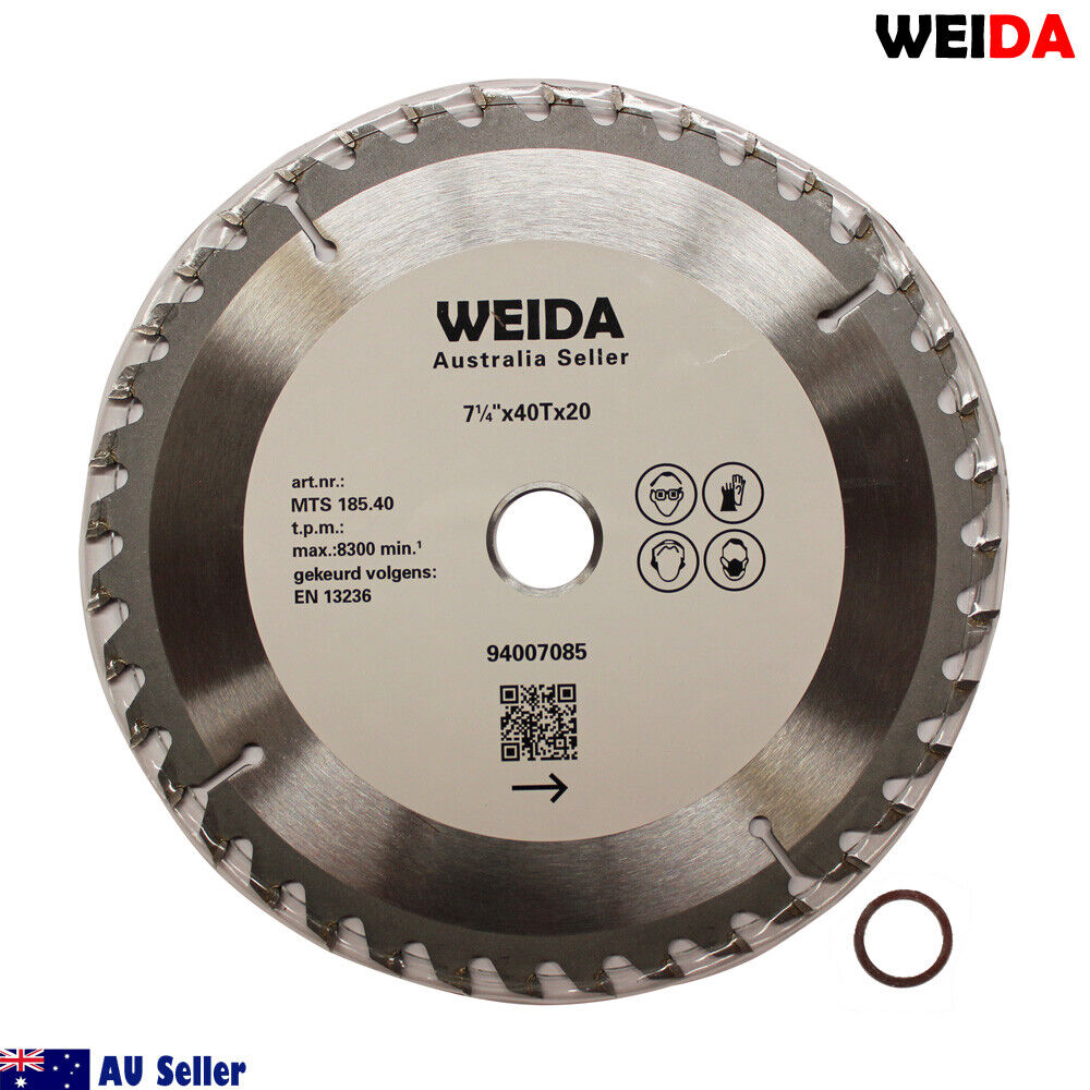 185mm Wood Circular Saw Blade Cutting Disc 7-1/4” 40T Bore 20/16mm 2.5mmK