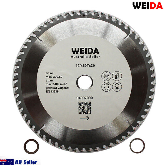 300mm 60T Wood Circular Saw Blade Cutting Disc 12’’ Bore 30/25.4/22.2mm Kerf 3.2