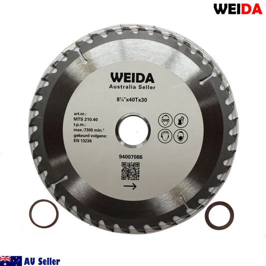 2x 210mm 20T Wood Circular Saw Blade Cutting Disc 8-1/4" Bore 25/22.2mm Kerf 1.8