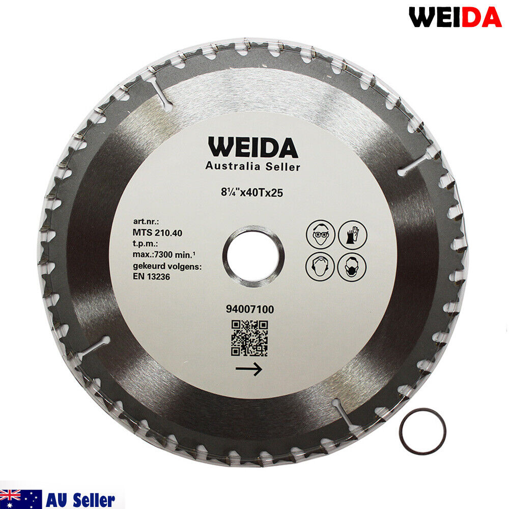 210mm 40T Wood Circular Saw Blade Cutting Disc 8-1/4" Bore 25/22.2mm Kerf 1.8mm