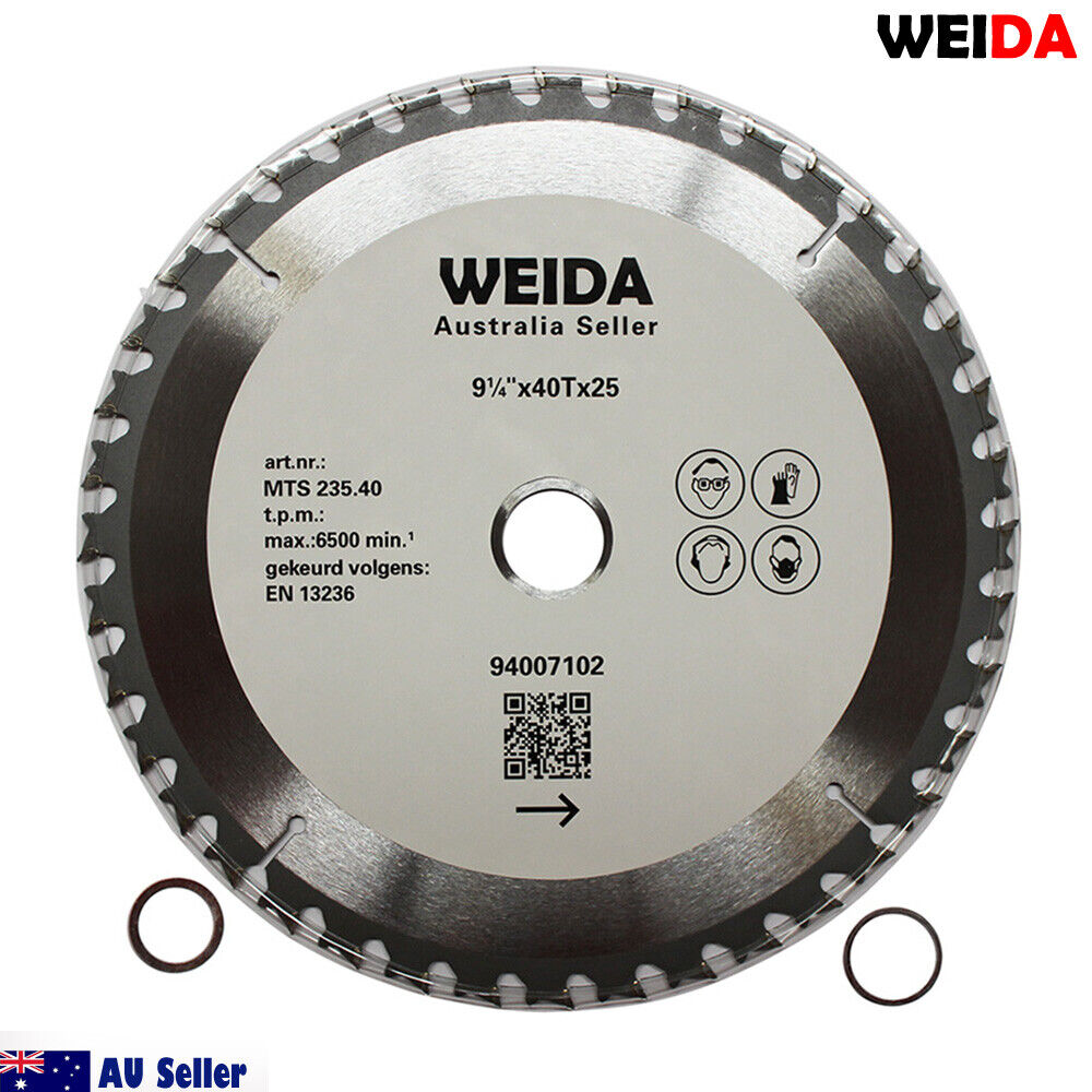 235mm 40T Wood Circular Saw Blade Cutting Disc 9-1/4" Bore 25/22.2mm Kerf 1.8mm