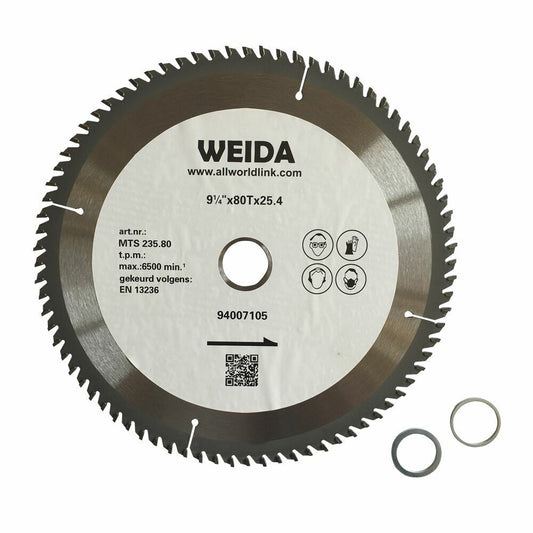 2x235mm Wood Circular Saw Blade Cutting Disc ATB 9-1/4" 80T Bore 25.4/22.23mm K.