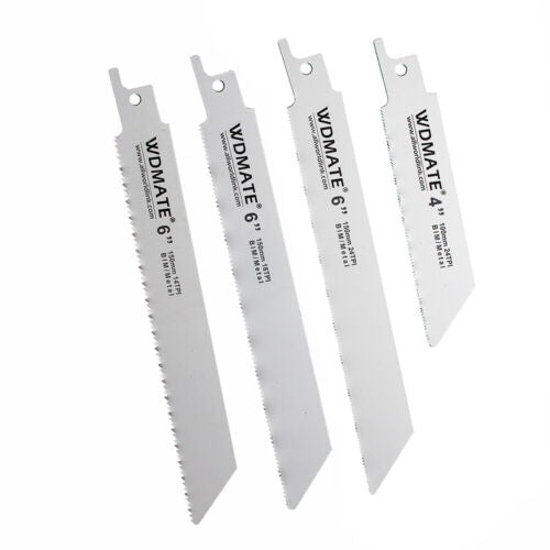 Reciprocating Saw Blade Set 8pc Soft Metal 100/150mm 4/6” 14/18/24TPI Bimetal WD