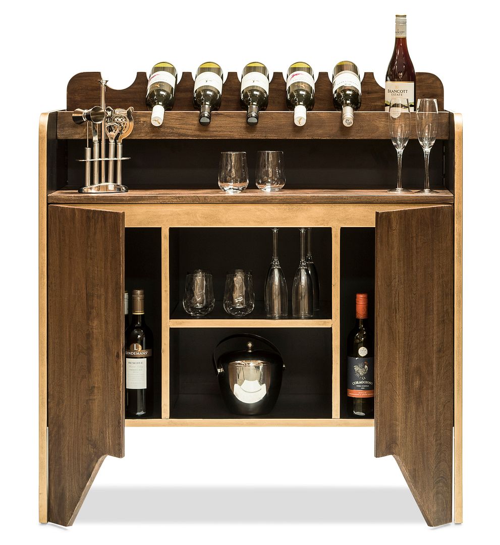 Contemporary Wooden Drinks Cabinet Wine Rack with Bottle Holders