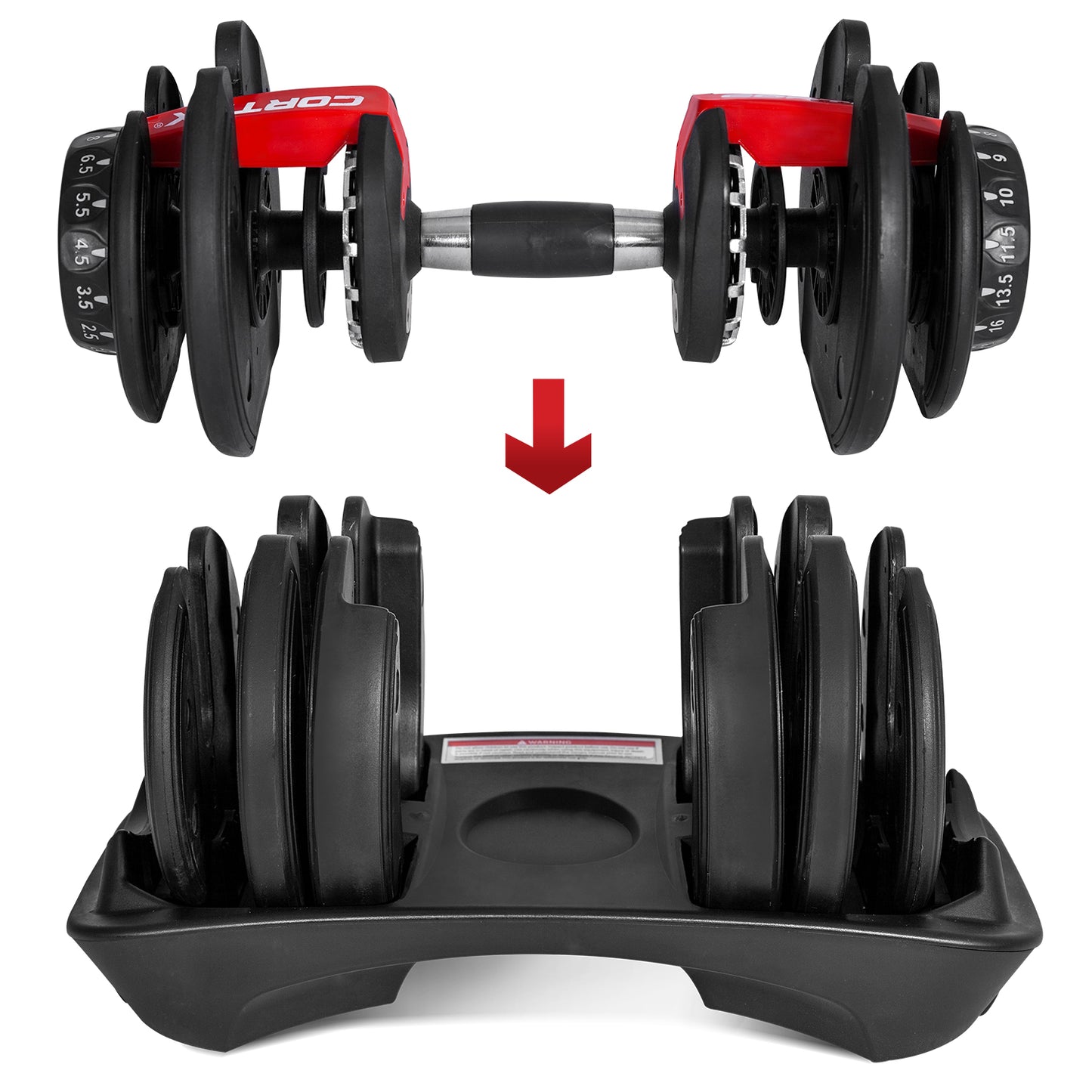 CORTEX 52.5lbs Adjustable Dumbbell Pair with Stand