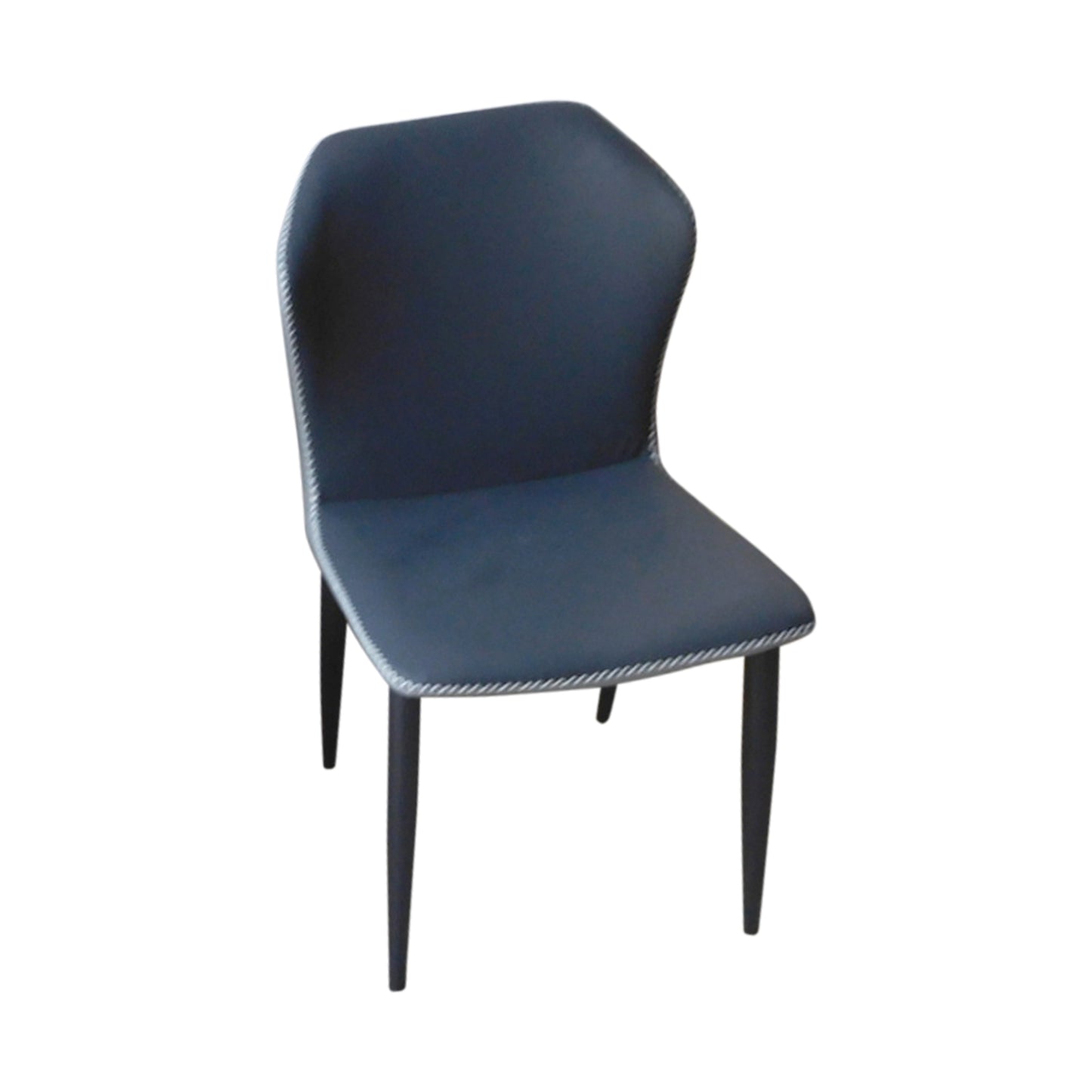 6X Blue Dining Chairs Premium Leatherette Gorgeous Colour Stylish Tripod Legs Carbon Steel