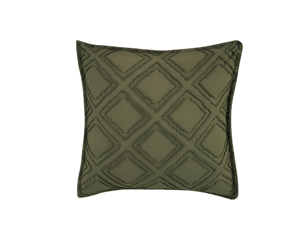 TUFTED MICROFIBRE SUPER SOFT CUSHION COVER-KHAKI GREEN