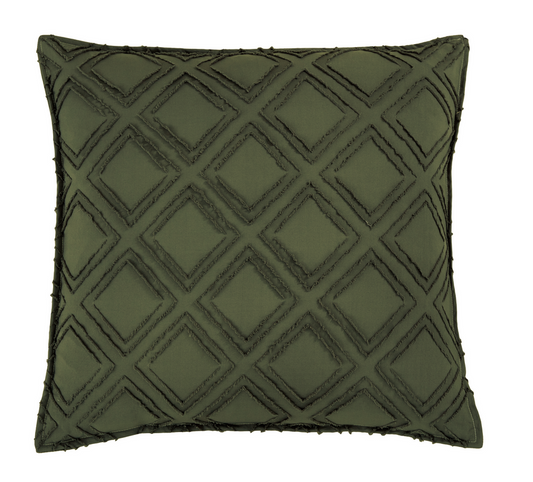 TUFTED MICROFIBRE SUPER SOFT EUROPEAN PILLOWCASE-KHAKI GREEN