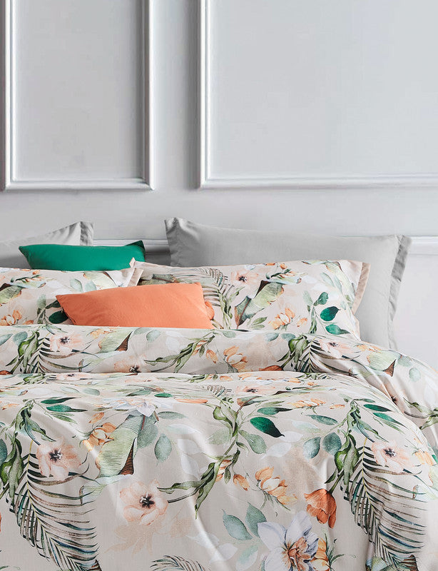 Botanical Celine Microfibre Quilt Cover Set-super king size