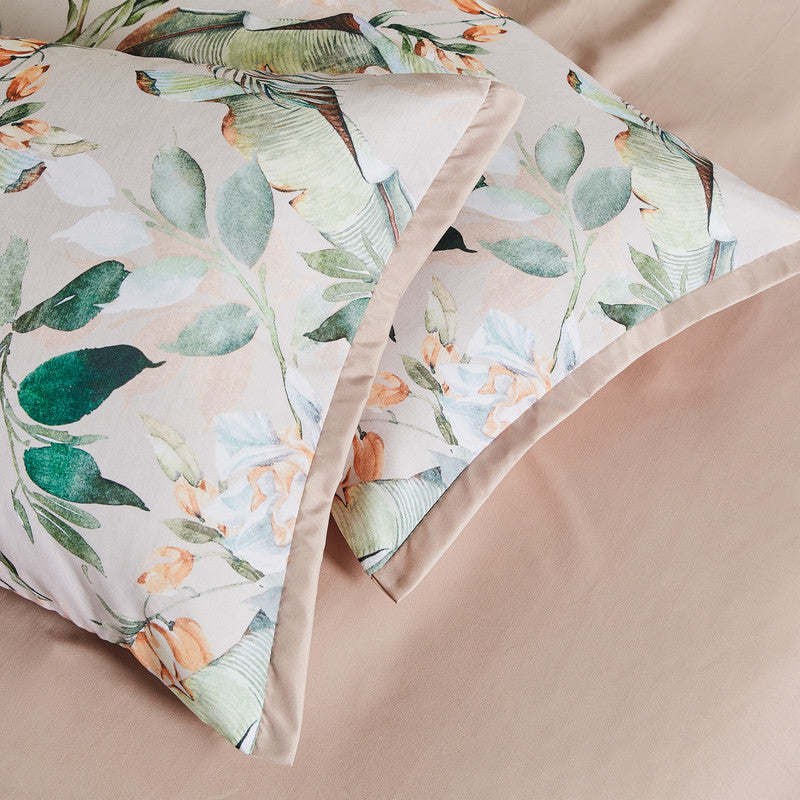 Botanical Celine Microfibre Quilt Cover Set-super king size