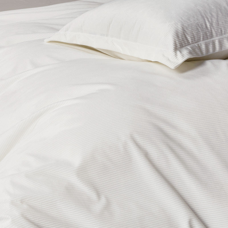 Corduroy Velvet Super King Bed Quilt Cover Set-White