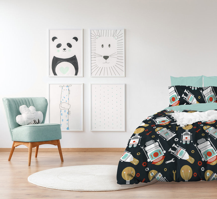 Glow Robo QUILT COVER SET - SINGLE