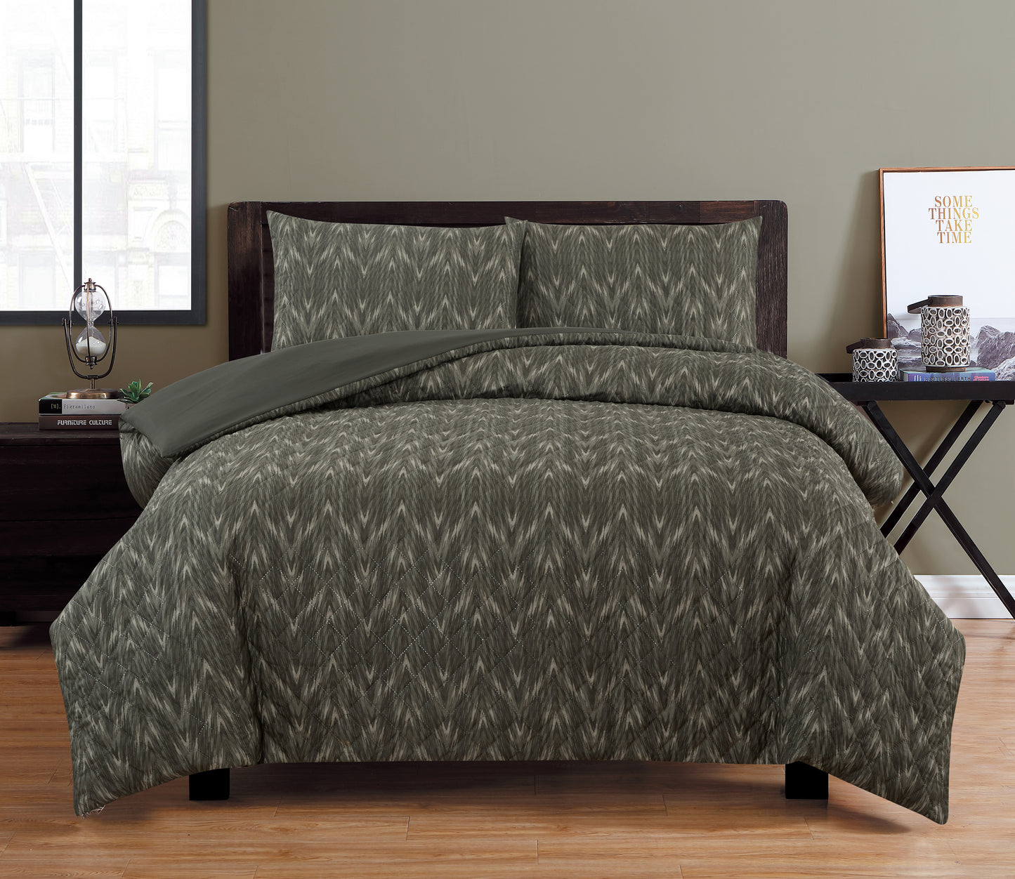 Oak EMBOSSED QUILT COVER SET - KING