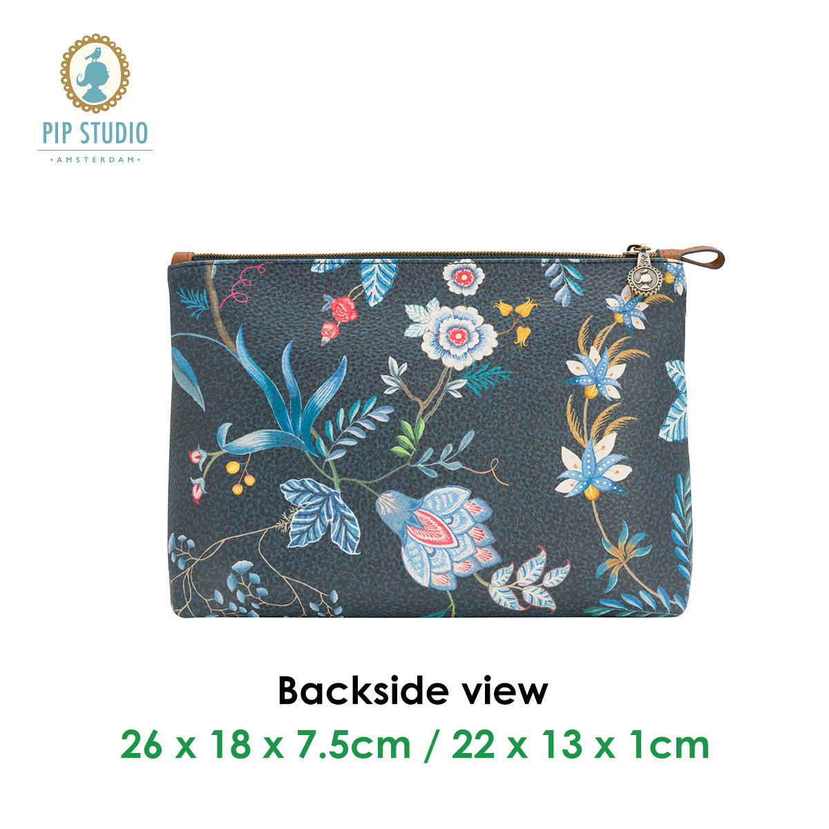 PIP Studio Combi Flower Festival Dark Blue Cosmetic Bag