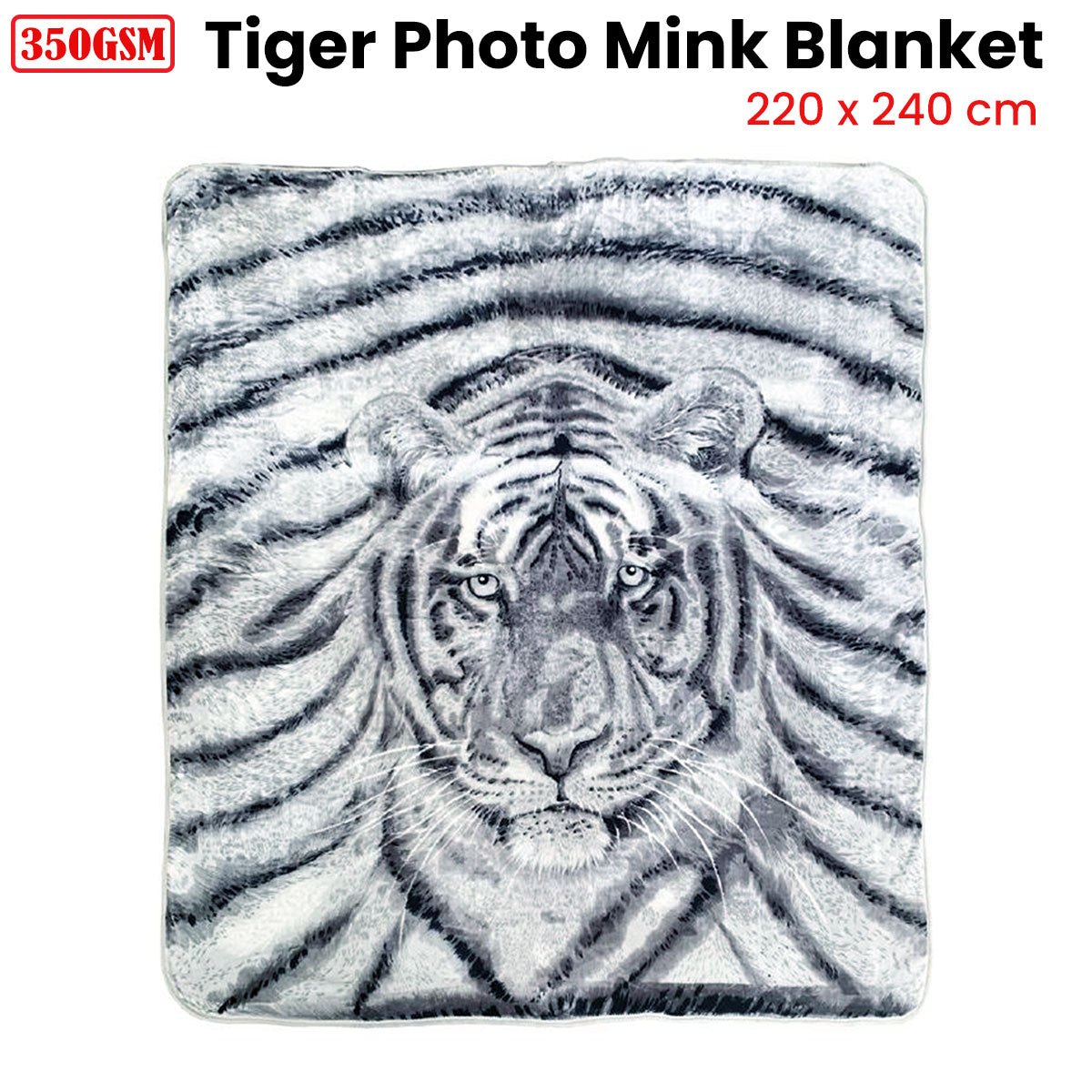 J.Elliot Home 350gsm Tiger Photo Mink Blanket