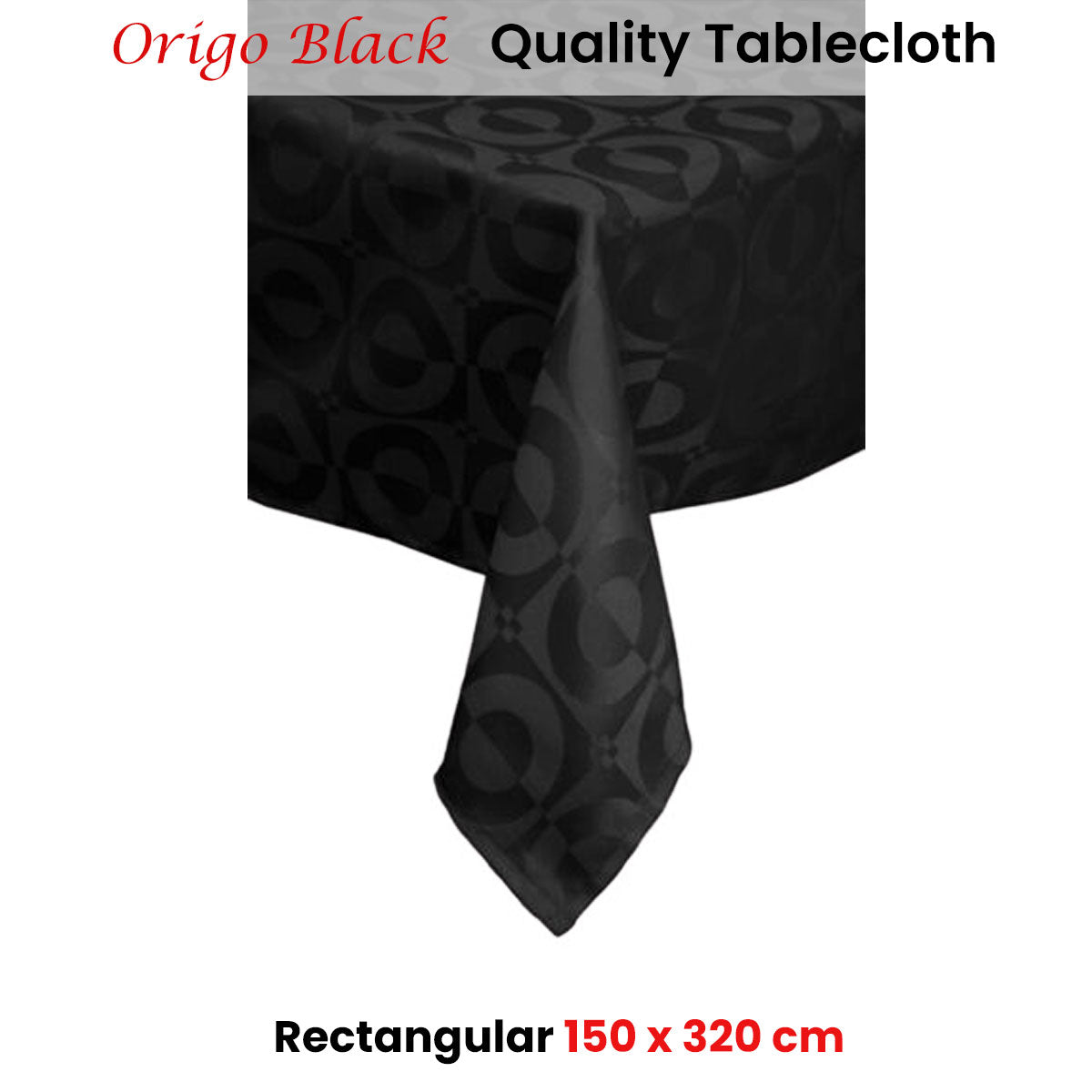 Quality Origo Black Tablecloth 150 x 320 cm