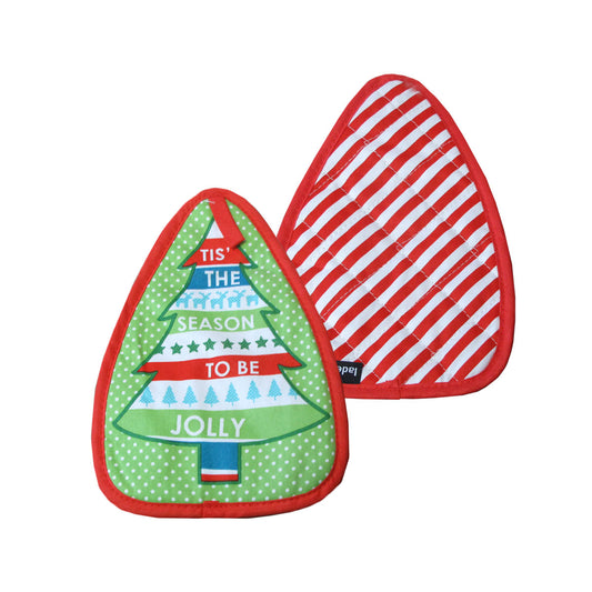 Ladelle Joyful Stripe Red Set of 2 Pot Mitts 17 x 24 cm