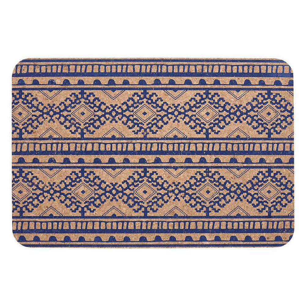 Ladelle Set of 4 Oasis Tribal Navy Cork Placemats