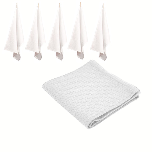 Rans Set of 6 Cotton Waffle Tea Towels 50x70 cm - White