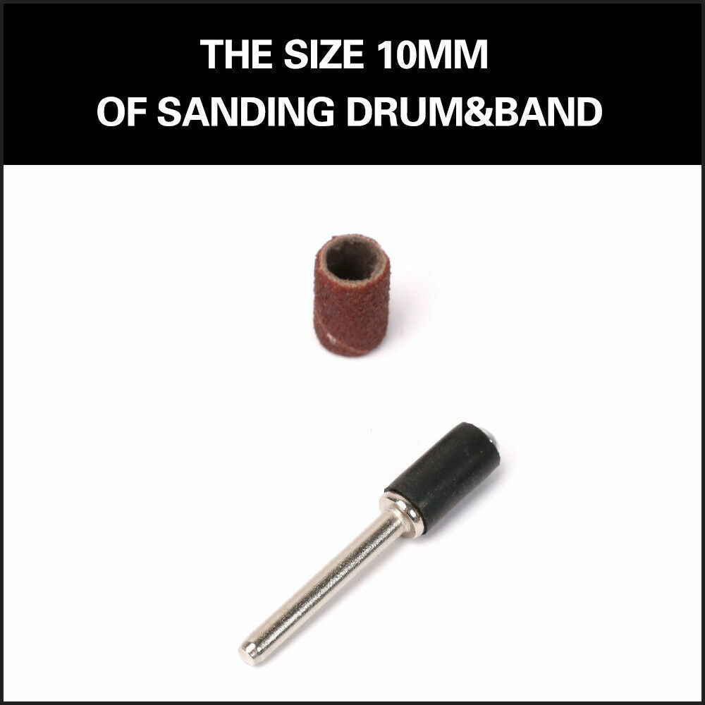 51Pc Sanding Bands Drum Sleeve Set 120 Grits Mandrel Dremel Rotary Kit 3mm Shank