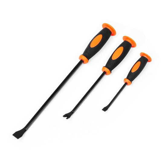 3Pc Impact Pry Bar Set Crowbars Nail Puller Go-Through Hammer Head Mechanic New