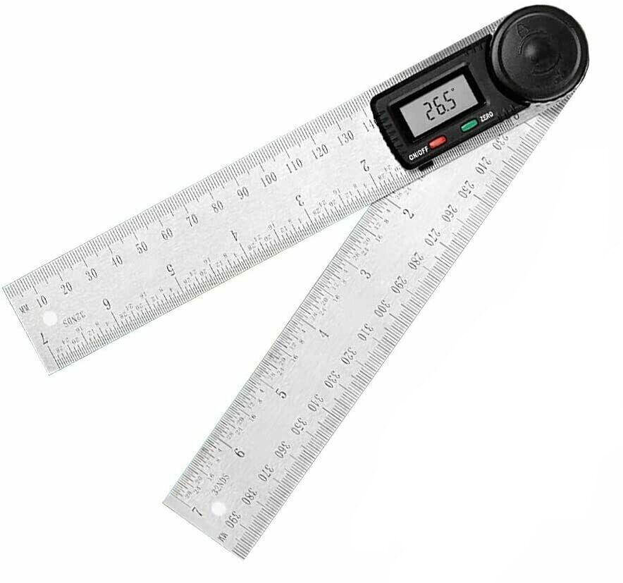 200mm Digital Angle Finder Ruler Protractor Measure Meter Stainless Steel 0-360°